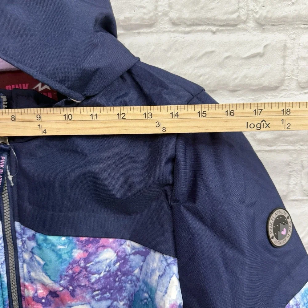 Girls Warm Winter Snow Ski Jacket Coat Sz 14/16 Purple Tie-Dye Water Resistant
